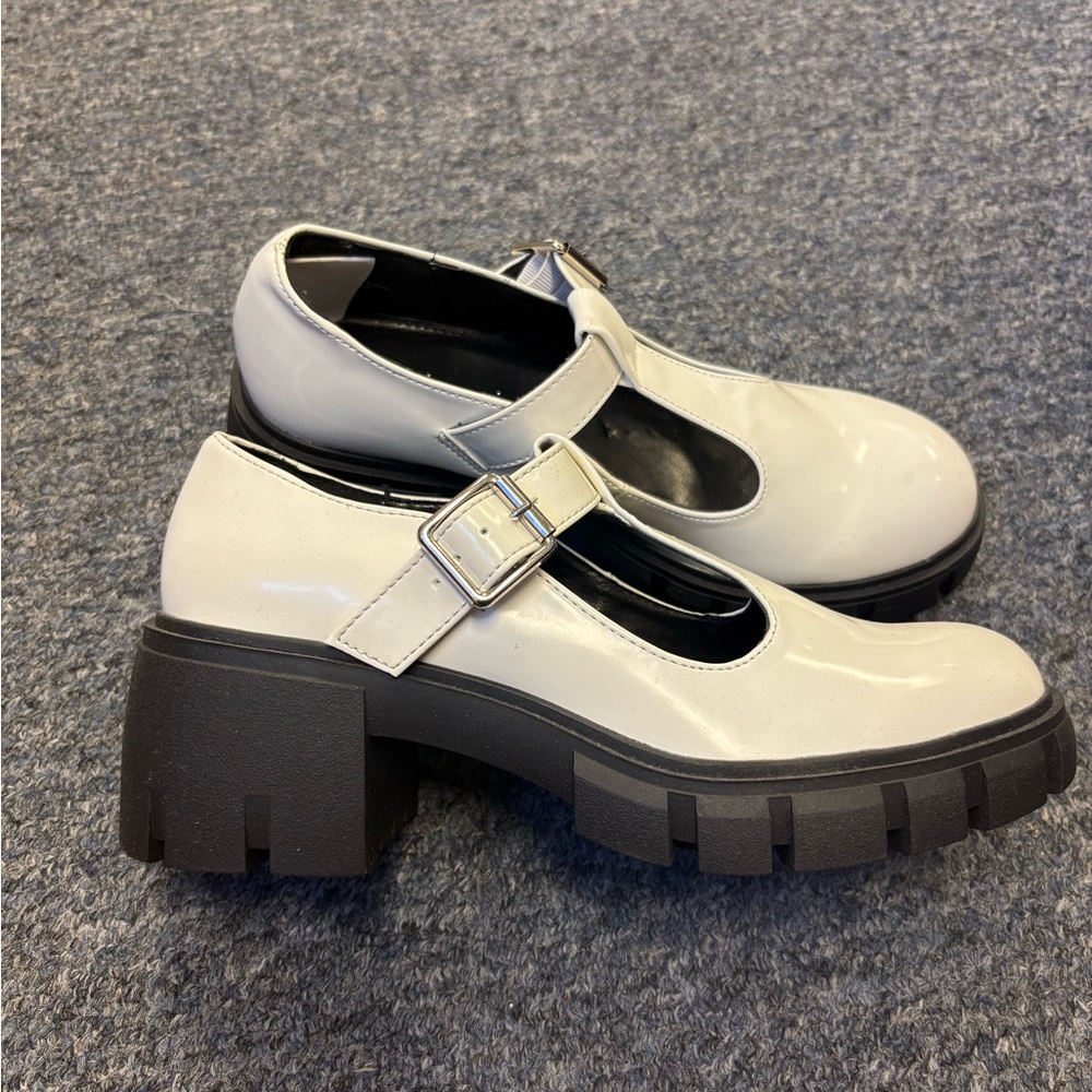 Madden Girl White Platform Mary Jane Shoes